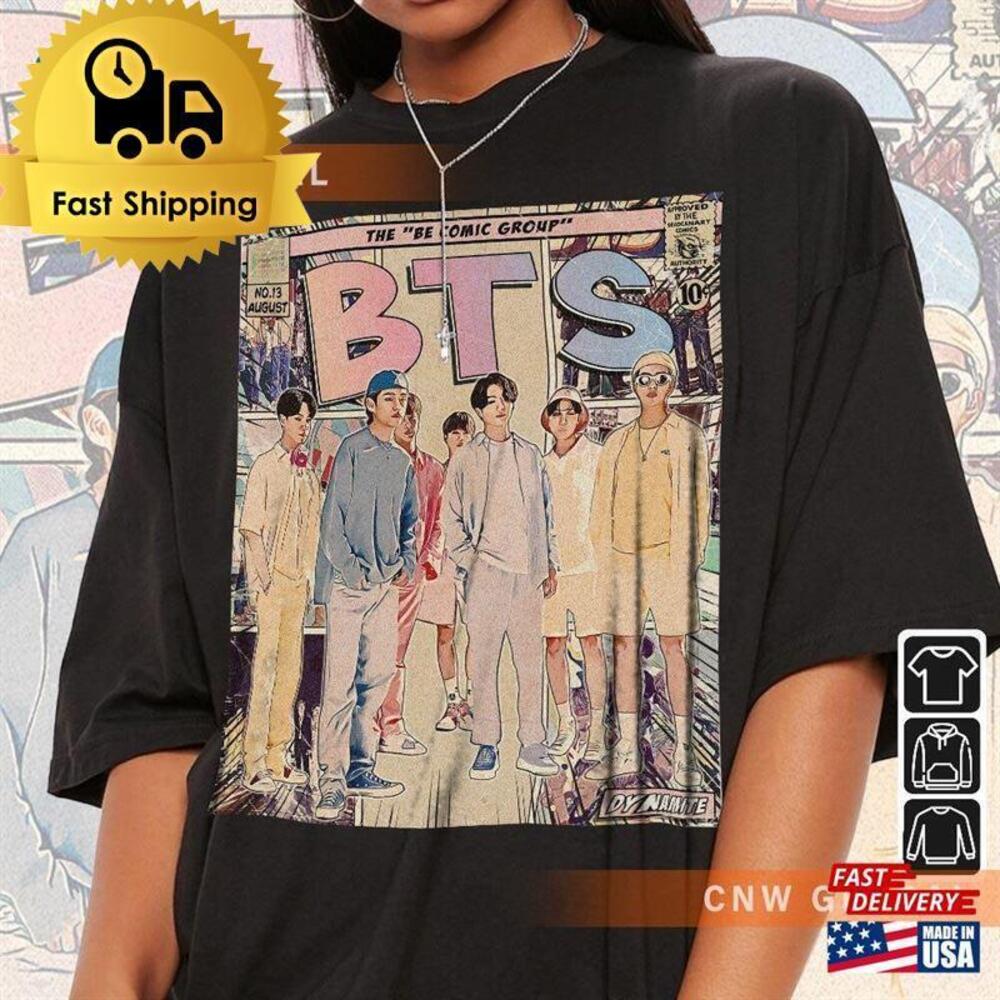 Bts Kcomic Shirt 90S  Merch Art Dynamite Be Album Kpop Concert Tee